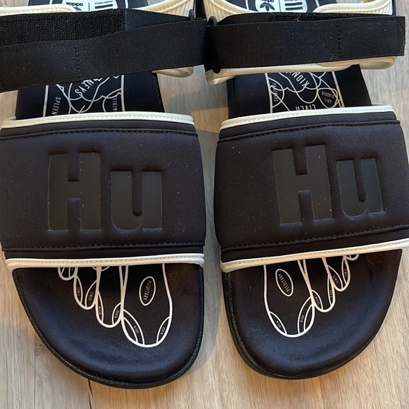 Pharrell x Adilette 2.0 Slide 'Black White sz 13 - Picture 3 of 13